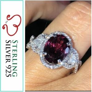 925 sterling silver Luxury Inlaid Ring size 7